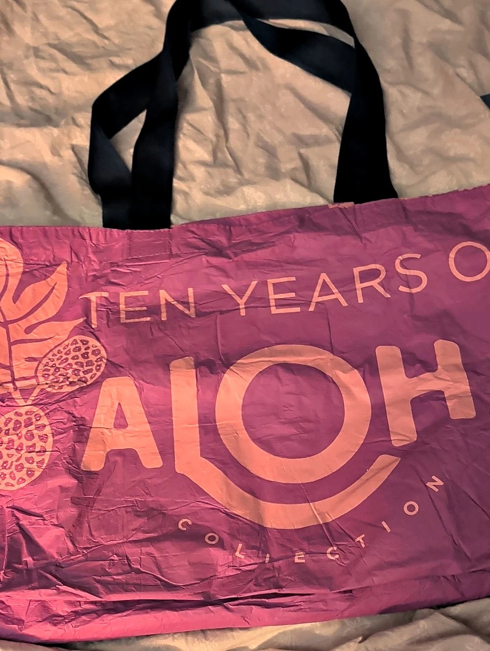 Aloha Collection Ten Years of Aloha Floral Pink & Orange Holo Holo Tote Bag